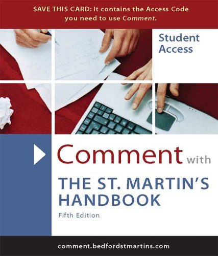 Comment for The St. Martin's Handbook (9780312454777) by Lunsford, Andrea A.; Creed, Walter