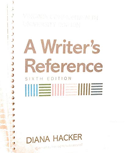Stock image for A Writer's Reference Sixth Edition (Virginia Commonwealth University Edition) for sale by BookHolders