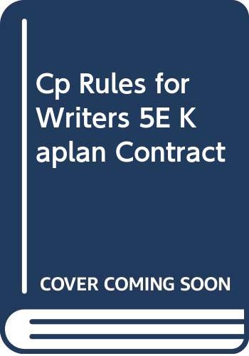 Stock image for Cp Rules for Writers 5E Kaplan Contract for sale by Your Online Bookstore