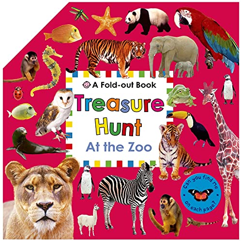 Imagen de archivo de Treasure Hunt: At the Zoo: A Fold-Out Book a la venta por Zoom Books Company