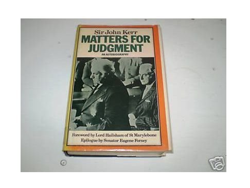 9780312523053: Matters for Judgement: An Autobiography