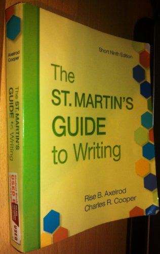 Stock image for The St. Martin's Guide to Writing: Short Edition for sale by Idaho Youth Ranch Books
