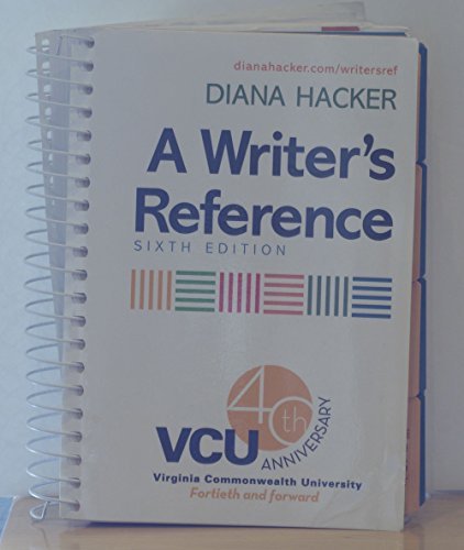 9780312536701: A Writer's Reference, VCU Custom Edition, 40th Anniversary Edition by Hacker (2007-08-01)
