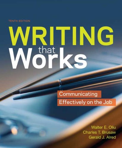 Imagen de archivo de Writing That Works: Communicating Effectively on the Job a la venta por SecondSale