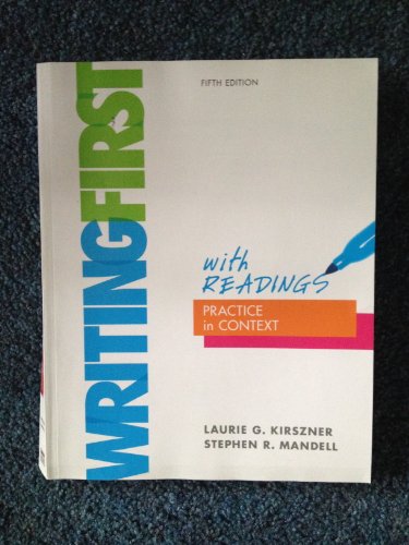 Beispielbild fr Writing First with Readings: Practice in Context zum Verkauf von BooksRun