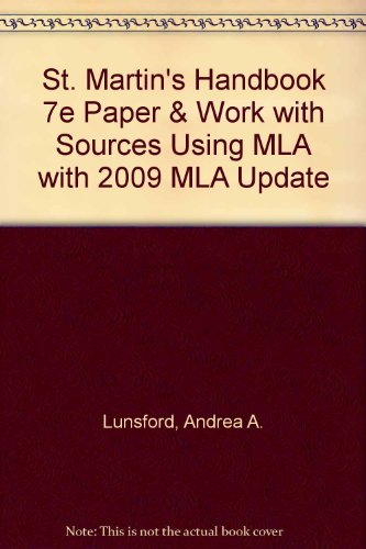 St. Martin's Handbook 7e Paper & MLA Quick Reference Card (9780312568443) by Lunsford, Andrea A.
