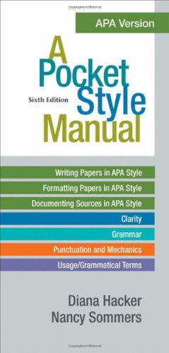 Beispielbild fr A Pocket Style Manual, APA Version zum Verkauf von SecondSale