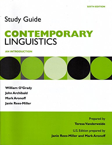 Beispielbild fr Study Guide for Contemporary Linguistics zum Verkauf von BooksRun