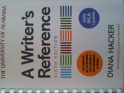9780312609931: A Writer's Reference with 2009 MLA Update Sixth Edition Custom for the University of Alabama