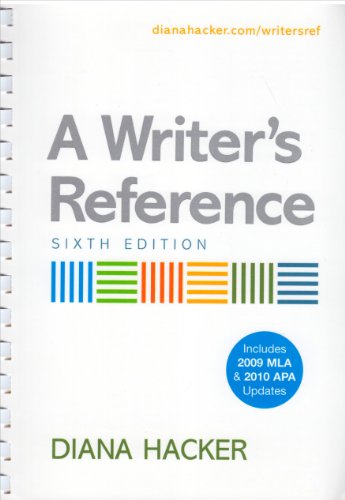 Writer's Reference 6e with 2009 MLA Update & APA Quick Reference Card (9780312612702) by Hacker, Diana; Fister, Barbara