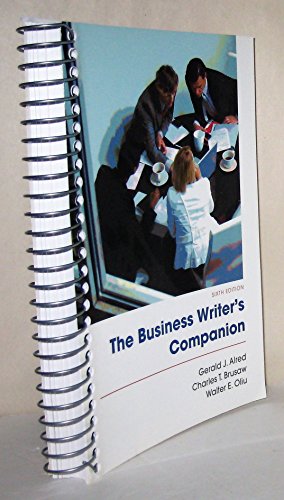 Beispielbild fr The Business Writer's Companion zum Verkauf von BooksRun