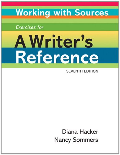 Beispielbild fr Working with Sources : Exercises for a Writer's Reference zum Verkauf von Better World Books