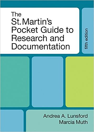 The St. Martin's Pocket Guide to Research and Documentation (9780312661922) by Lunsford, Andrea A.; Muth, Marcia F.