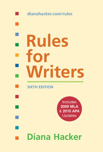 Beispielbild fr Rules for Writers with Tabs with 2009 MLA and 2010 APA Updates zum Verkauf von Wonder Book