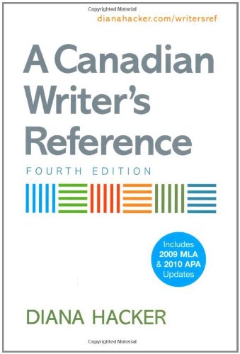 Stock image for A Canadian Writer's Reference: Includes 2009 Mla & 2010 Apa Updates Hacker, Diana; Sommers, Nancy; Jehn, Tom and Rosenzweig, Jane for sale by Aragon Books Canada