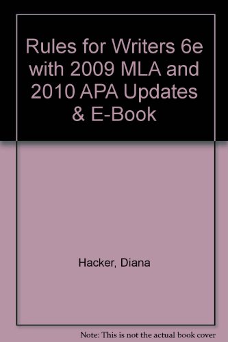 9780312672317: Rules for Writers 6th Ed With 2009 Mla and 2010 Apa Updates + E-book