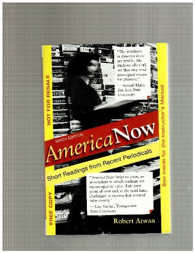 Stock image for America Now: Short Readings From Recent Periodicals (Isbn# 0312674910) for sale by SecondSale