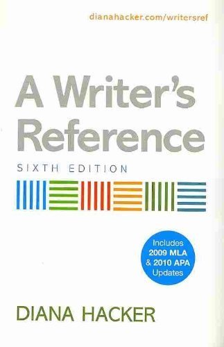 Writer's Reference 6e with 2009 MLA Update & APA Quick Reference Card (9780312680640) by Hacker, Diana; Fister, Barbara