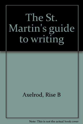 Imagen de archivo de The St. Martin's Guide to Writing : Short a la venta por Better World Books