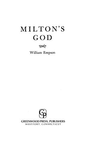 Imagen de archivo de Milton's God a la venta por Hackenberg Booksellers ABAA
