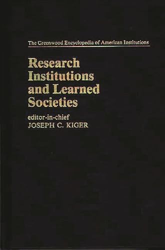 Stock image for Research Institutions and Learned Societies for sale by Better World Books: West