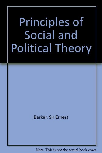 Principles of social and political theory (9780313223297) by Barker, Ernest