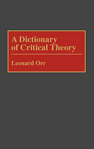 9780313235276: A Dictionary of Critical Theory