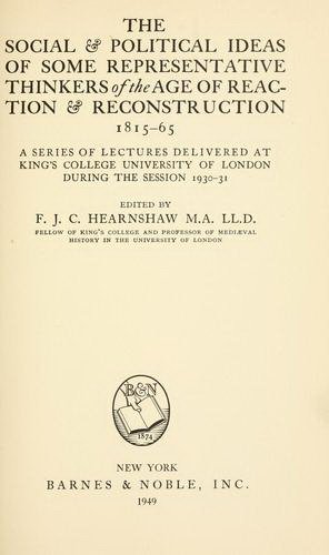 Imagen de archivo de The Social and Political Ideas of Some Representative Thinkers of the Revolutionary Era: A Series of Features Delivered at King's College University of London During the Session 1929-1930 a la venta por GloryBe Books & Ephemera, LLC