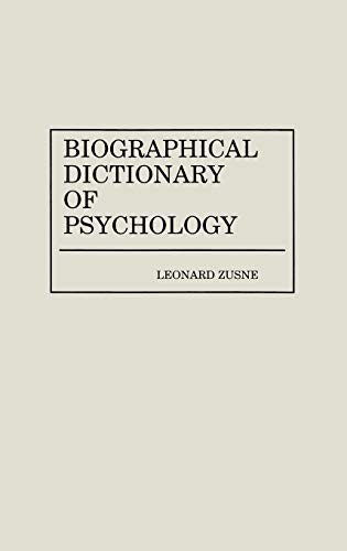 Beispielbild fr Biographical Dictionary of Psychology zum Verkauf von Better World Books