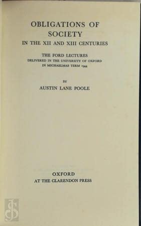 Obligations of society in the XII and XIII centuries (9780313246241) by Poole, Austin Lane
