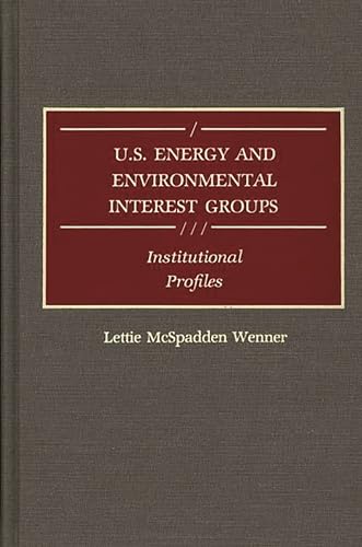 Stock image for U.S. Energy and Environmental Interest Groups: Institutional Profiles for sale by Ria Christie Collections