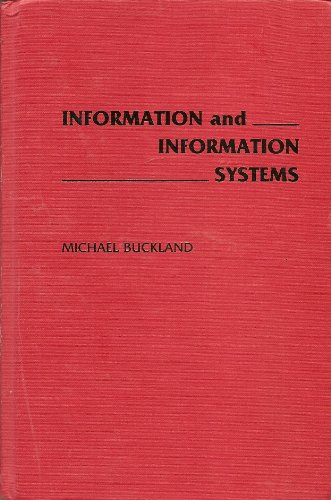 Imagen de archivo de Information and Information Systems (New Directions in Information Management) a la venta por cornacres