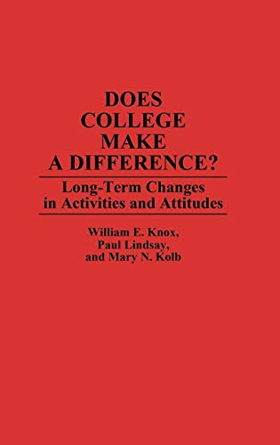 Stock image for Does College Make a Difference? : Long-Term Changes in Activities and Attitudes for sale by Better World Books Ltd