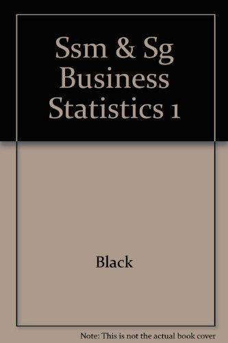 Beispielbild fr Ssm & Sg Business Statistics 1 zum Verkauf von HPB-Red
