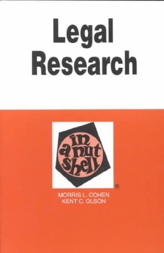 9780314007834: Legal Research in a Nutshell (Nutshell Series)