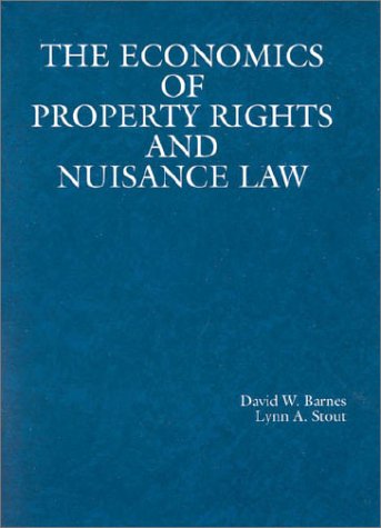 Beispielbild fr Economics of Property Rights and Nuisance Law zum Verkauf von Better World Books