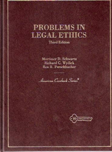 Beispielbild fr Problems in Legal Ethics (With Summary Disk), American Casebook Series zum Verkauf von Virginia Martin, aka bookwitch