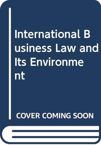 Imagen de archivo de International Business Law and Its Environment. a la venta por Alien Bindings