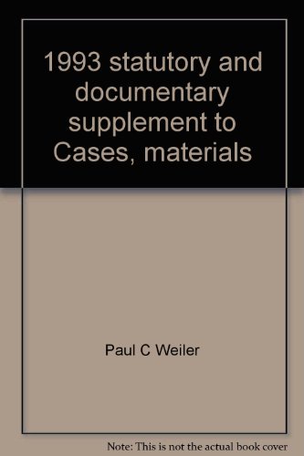 1993 statutory and documentary supplement to Cases, materials and problems on sports and the law (American casebook series) (9780314022677) by Weiler, Paul C