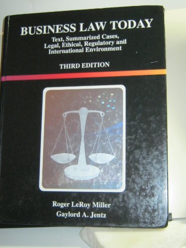 Imagen de archivo de Business Law Today: Text & Cases-Legal, Ethical, Regulatory, and International Environment a la venta por HPB-Red