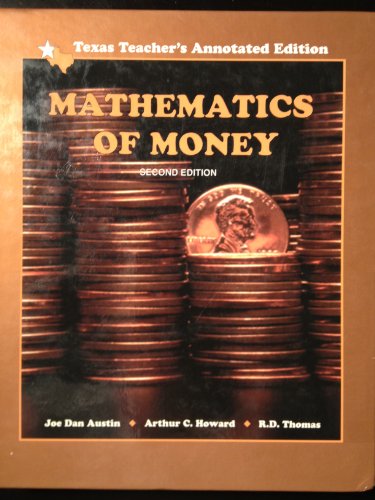 Beispielbild fr Mathematics of Money: Teachers Annotated Edition zum Verkauf von HPB-Red