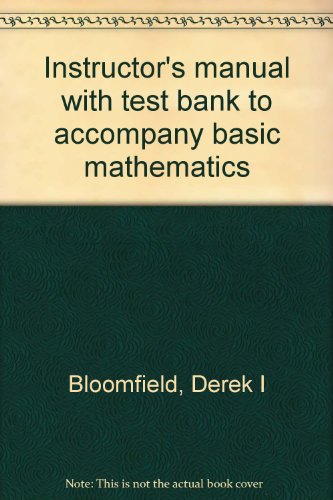 Stock image for Instructor's manual with test bank to accompany basic mathematics for sale by Book Lover's Warehouse