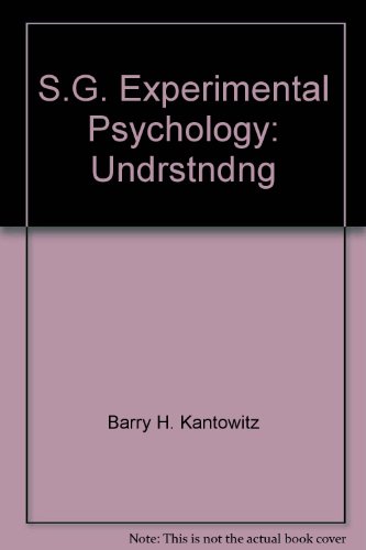 Stock image for S.G. Experimental Psychology: Undrstndng for sale by HPB-Red