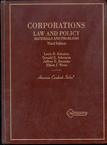 Beispielbild fr Corporations Law and Policy, Materials and Problems zum Verkauf von Better World Books