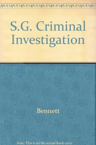 Student Study Guide to Accompany Criminal Investigation (9780314039699) by Wayne W. Bennett; Karen M. Hess