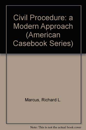 Imagen de archivo de Civil Procedure: A Modern Approach (American Casebook Series) a la venta por HPB-Red