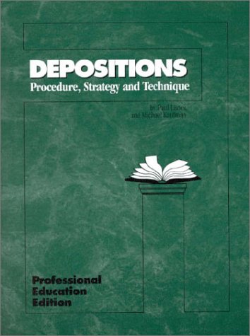 Beispielbild fr Depositions: Procedures, Strategy and Technique zum Verkauf von ZBK Books