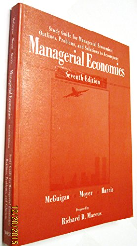 Beispielbild fr Study Guide for Managerial Economics zum Verkauf von HPB-Red