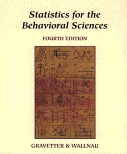 Imagen de archivo de Statistics for the Behavioral Sciences: A First Course for Students of Psychology and Education 4th a la venta por a2zbooks