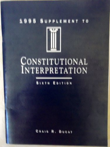 Stock image for 1995 supplement to Constitutional interpretation for sale by HPB-Red